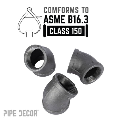 2 in. Black 45 Degree Elbow