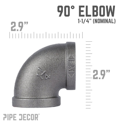 1 1/4 in. Black 90 Degree Elbow