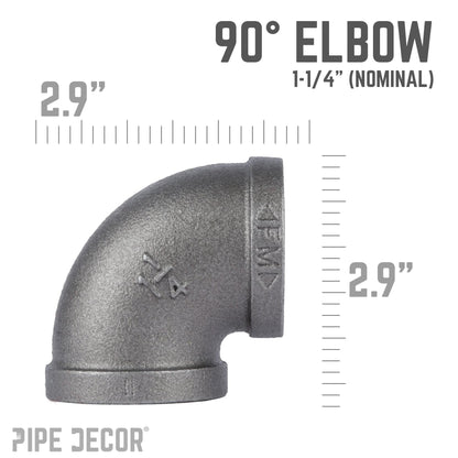 1 1/4 in. Black 90 Degree Elbow