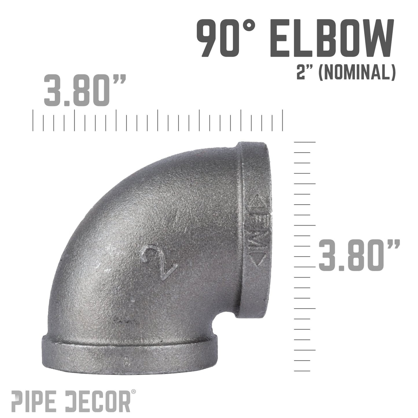 2 in. Black 90 Degree Elbow
