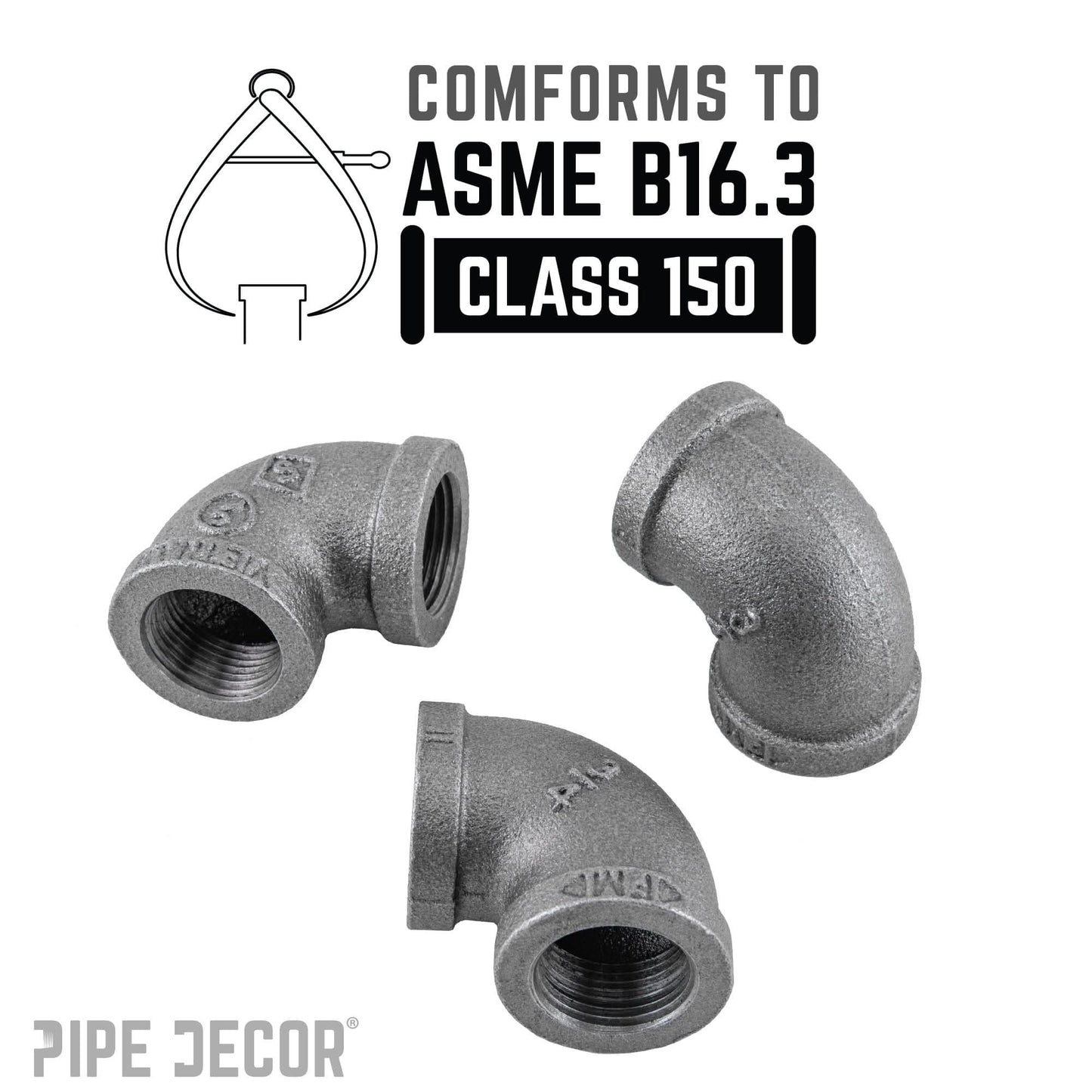 3/4 in. Black 90 Degree Elbow