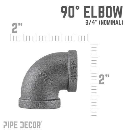 3/4 in. Black 90 Degree Elbow