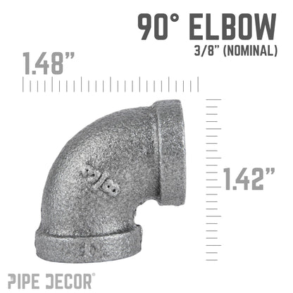 3/8 in. Black 90 Degree Elbow