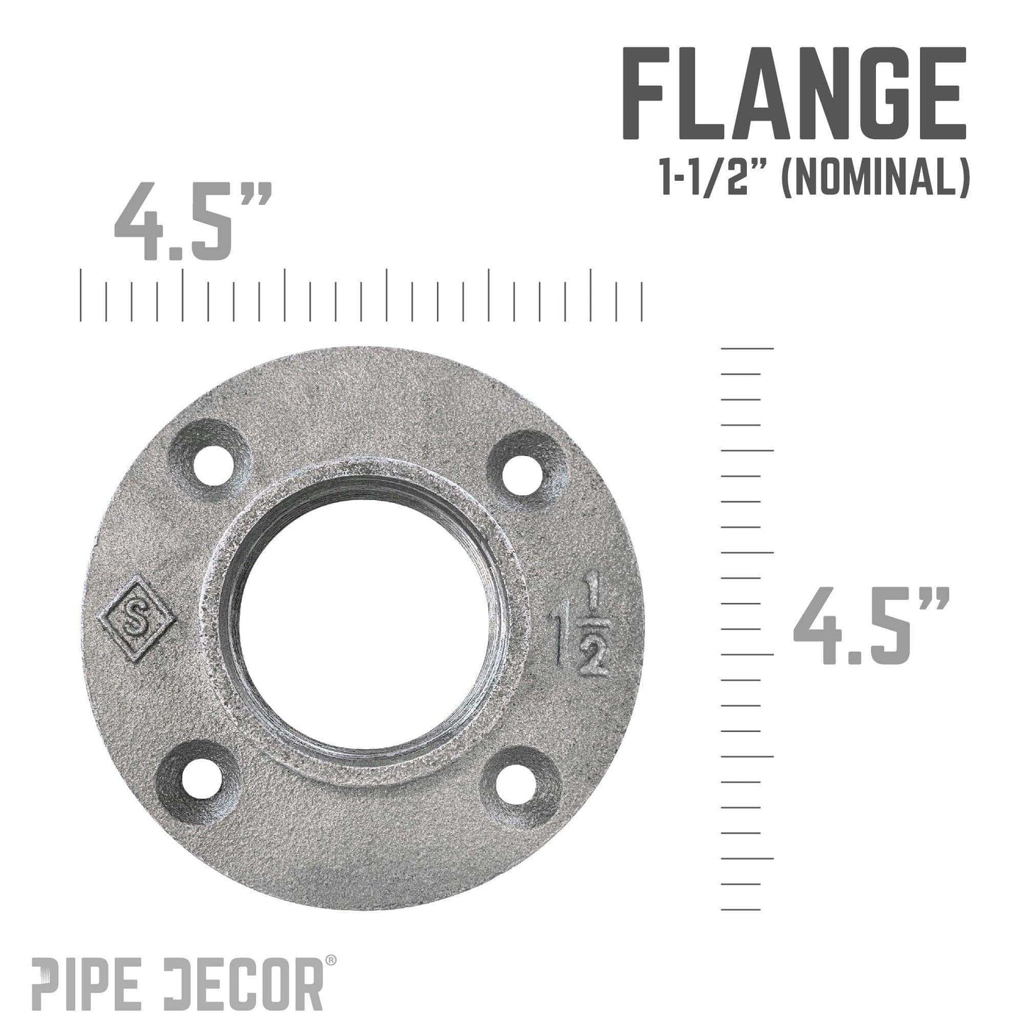 1 1/2 in. Black Floor Flange