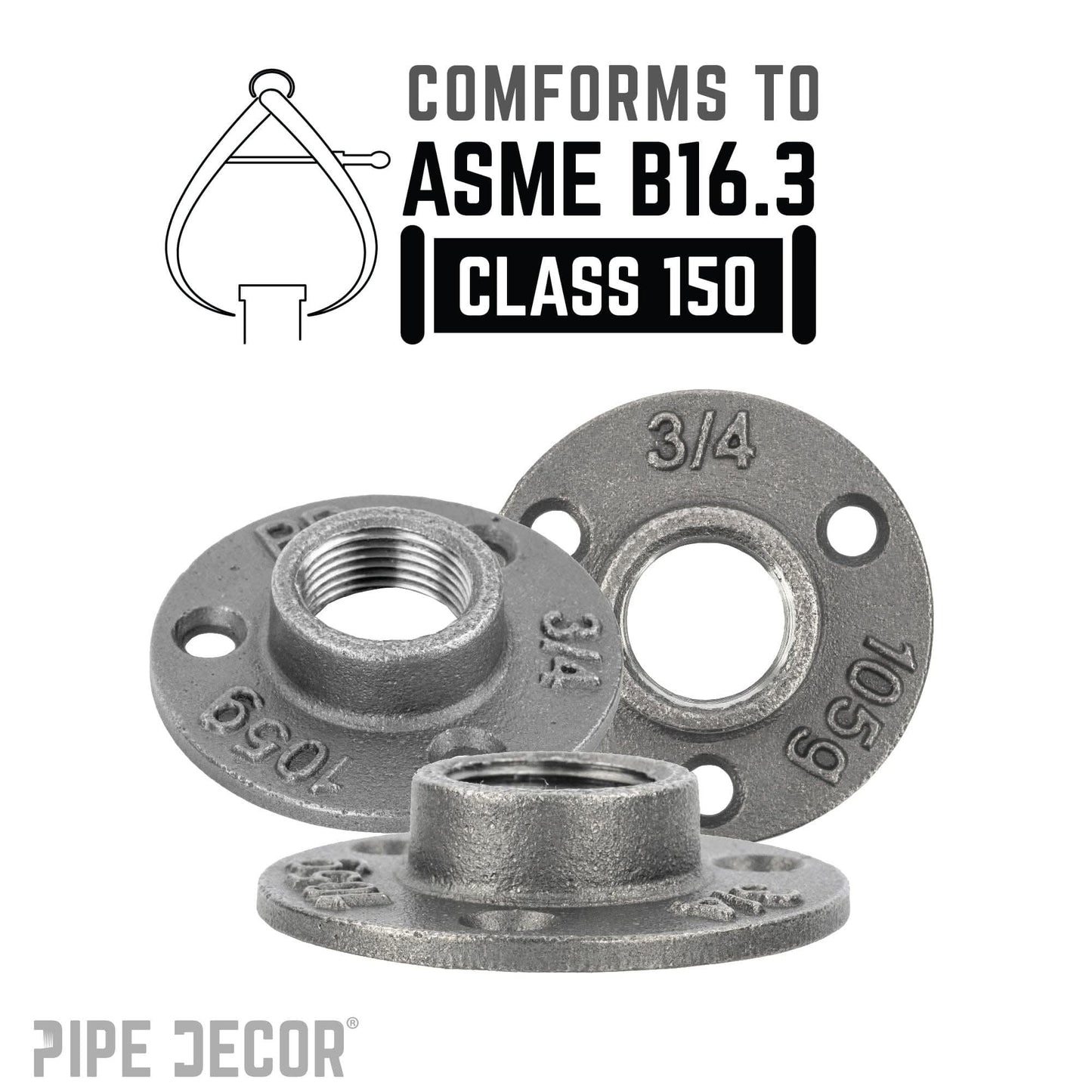 3/4 in. Black Mini Flange