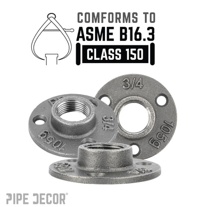 3/4 in. Black Mini Flange