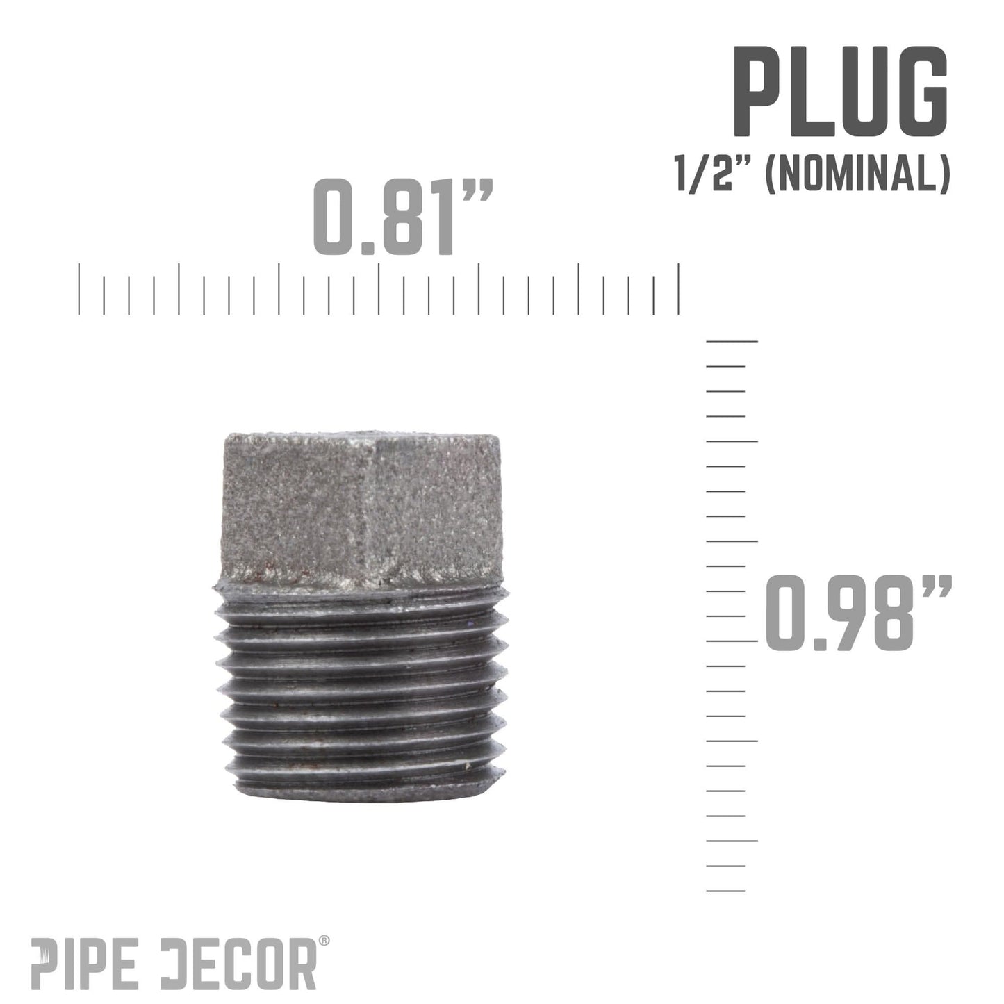 1/2 in. Black Plug
