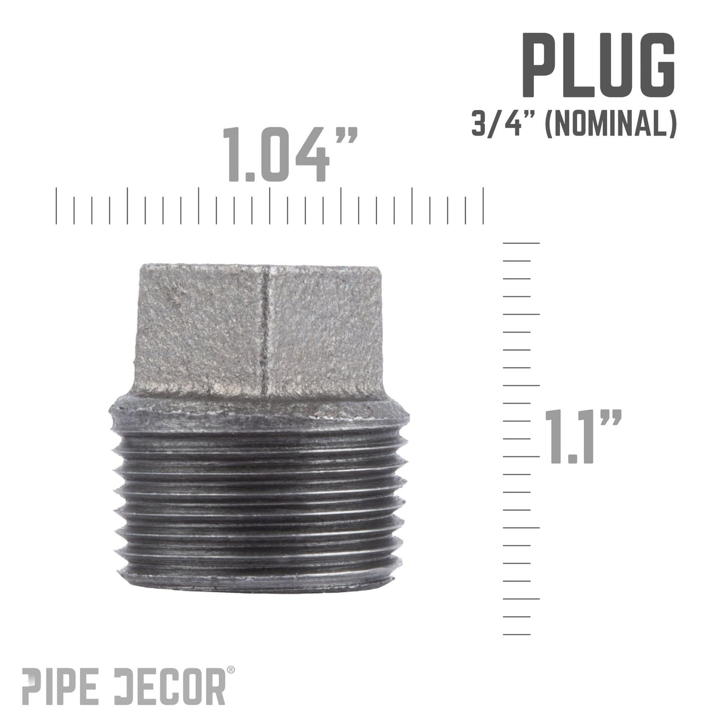 3/4 in. Black Plug