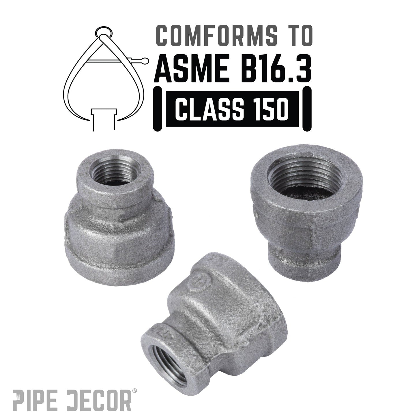 1 1/2 in. x 1 in. Black Reducing Coupling