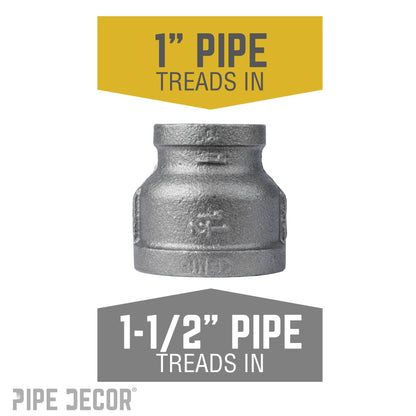 1 1/2 in. x 1 in. Black Reducing Coupling