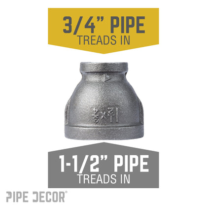 1 1/2 in. x 3/4 in. Black Reducing Coupling