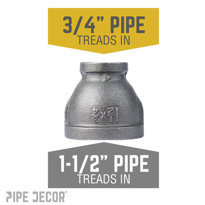 1 1/2 in. x 3/4 in. Black Reducing Coupling
