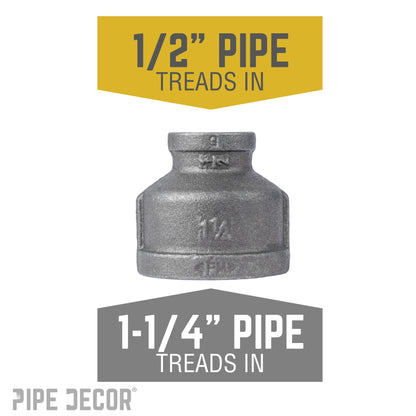 1 1/4 in. x 1/2 in. Black Reducing Coupling