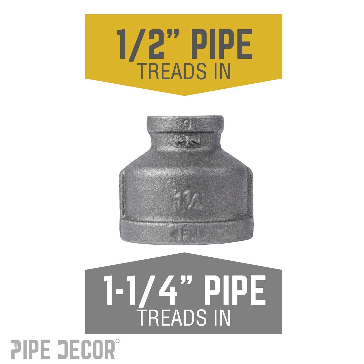 1 1/4 in. x 1/2 in. Black Reducing Coupling
