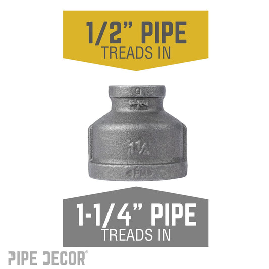 1 1/4 in. x 1/2 in. Black Reducing Coupling