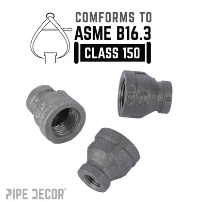 1/2 in. x 1/4 in. Black Reducing Coupling