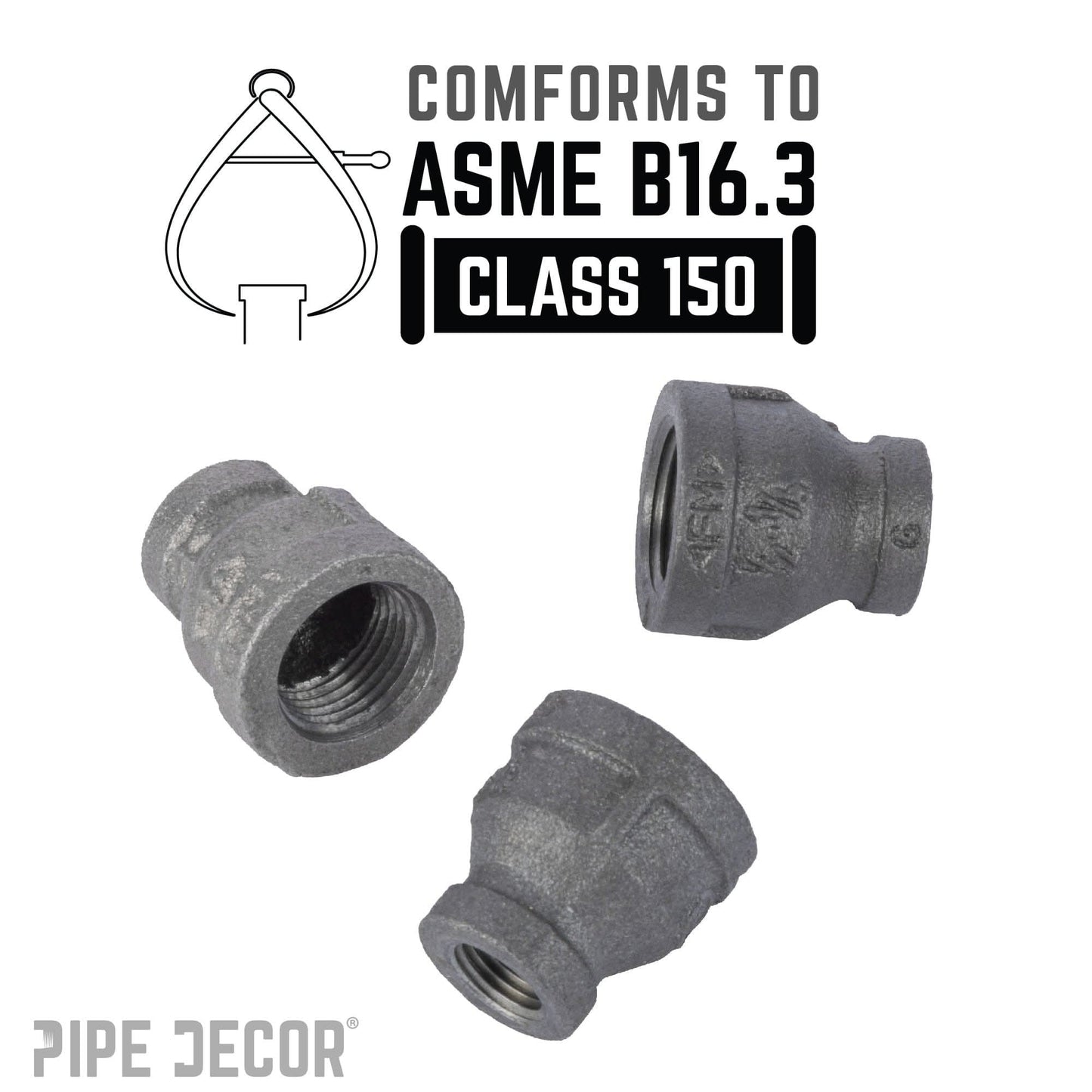 1/2 in. x 1/4 in. Black Reducing Coupling