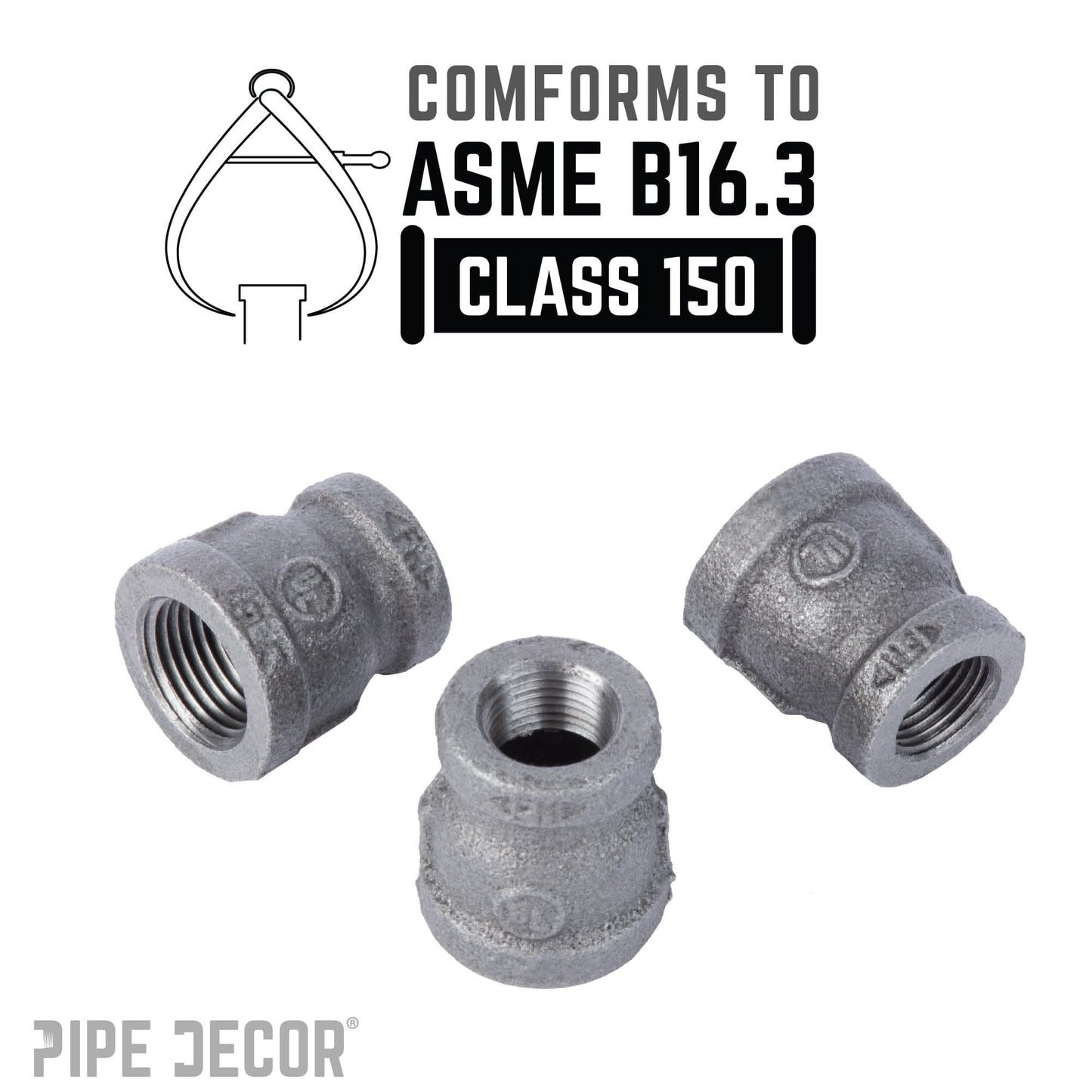 1/2 in. x 3/8 in. Black Reducing Coupling