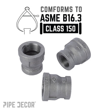 1 in. x 3/4 in. Black Reducing Coupling