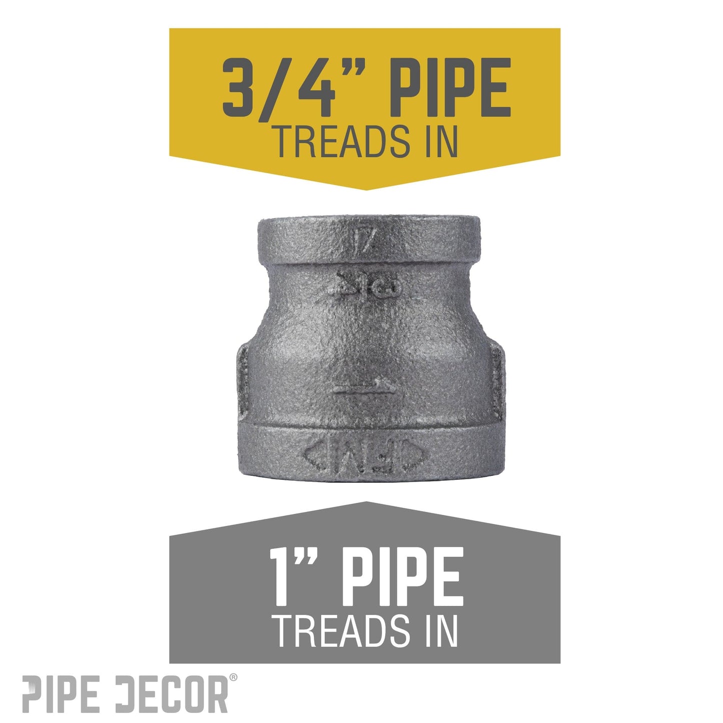 1 in. x 3/4 in. Black Reducing Coupling
