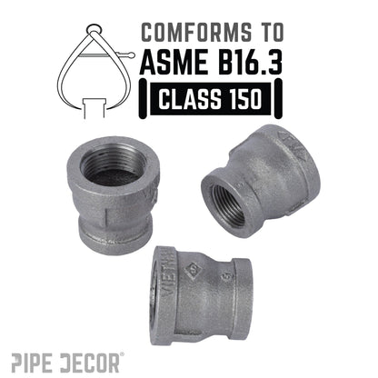 2 in. x 1 1/2 in. Black Reducing Coupling