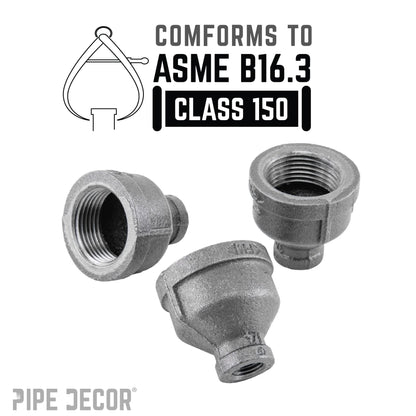 2 in. x 1/2 in. Black Reducing Coupling