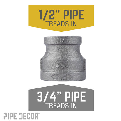 3/4 in. x 1/2 in. Black Reducing Coupling