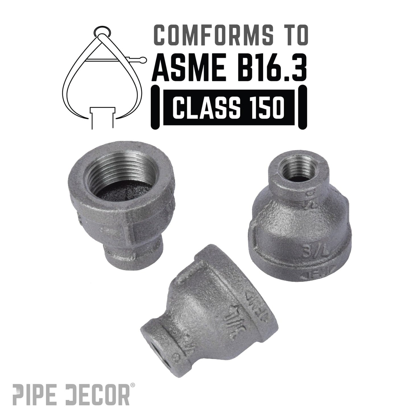 3/4 in. x 3/8 in. Black Reducing Coupling