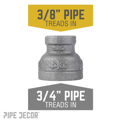 3/4 in. x 3/8 in. Black Reducing Coupling