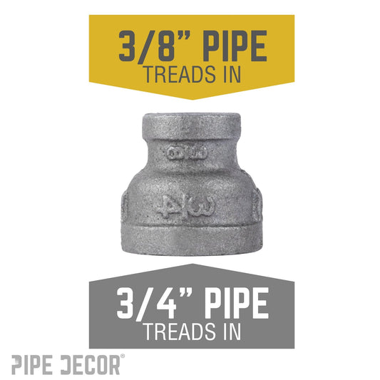 3/4 in. x 3/8 in. Black Reducing Coupling