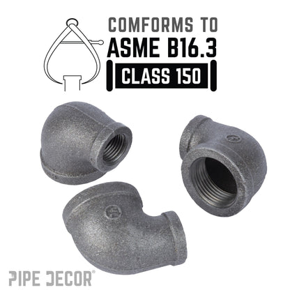 1 in. x 3/4 in. Black Reducing Elbow