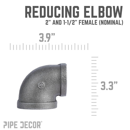 2 in. x 1 1/2 in. Black Reducing Elbow
