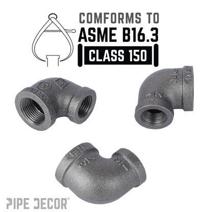 3/4 in. x 1/2 in. Black Reducing Elbow