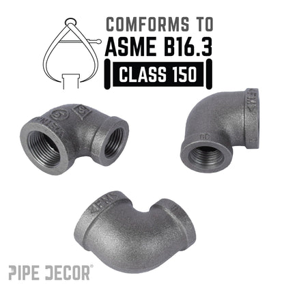 3/4 in. x 3/8 in. Black Reducing Elbow