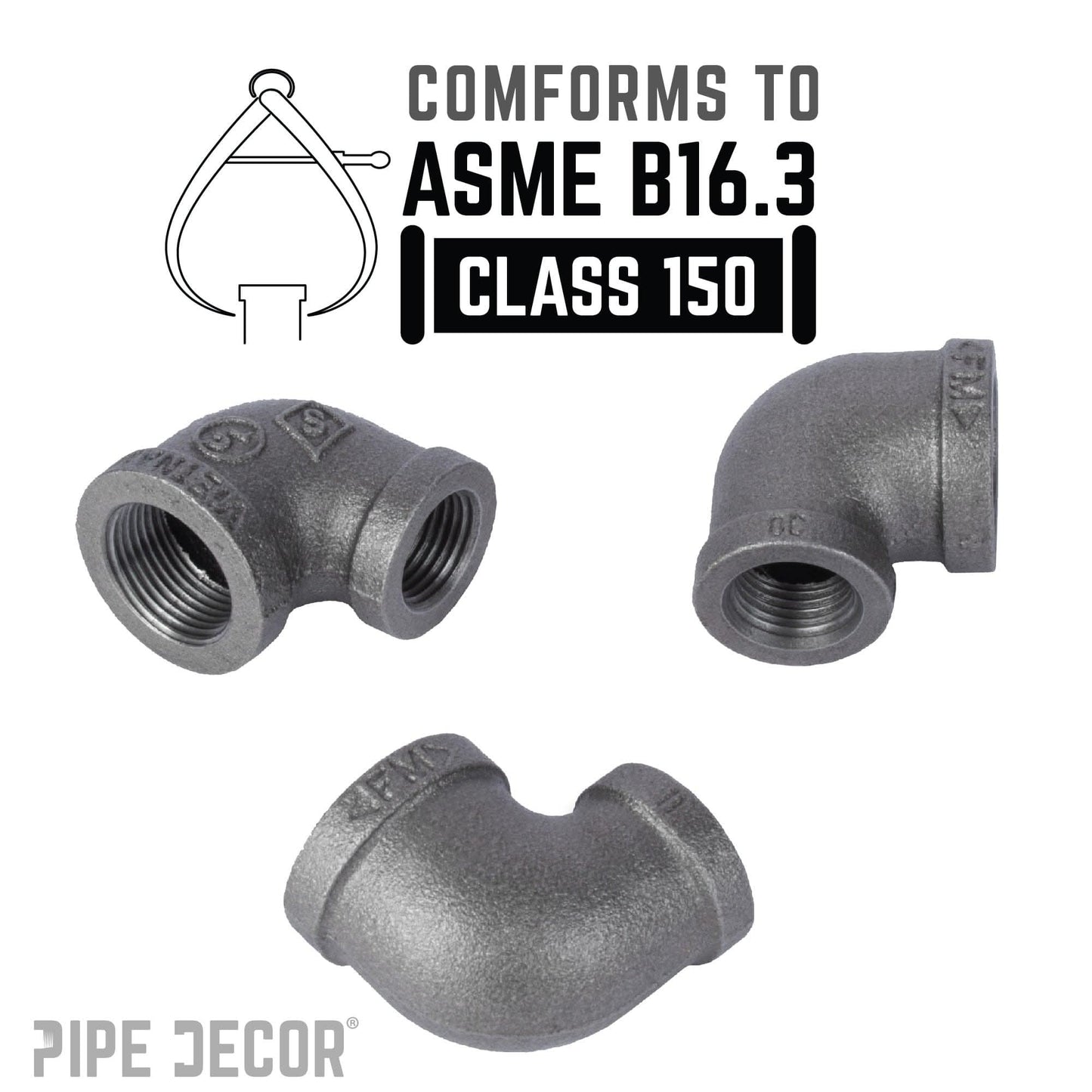 3/4 in. x 3/8 in. Black Reducing Elbow