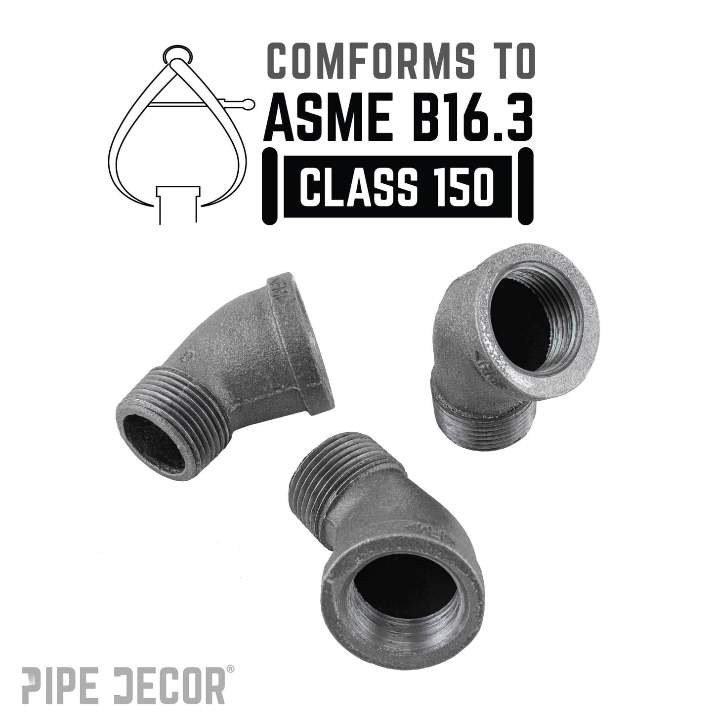 3/4 in. Black 45 Degree Street Elbow