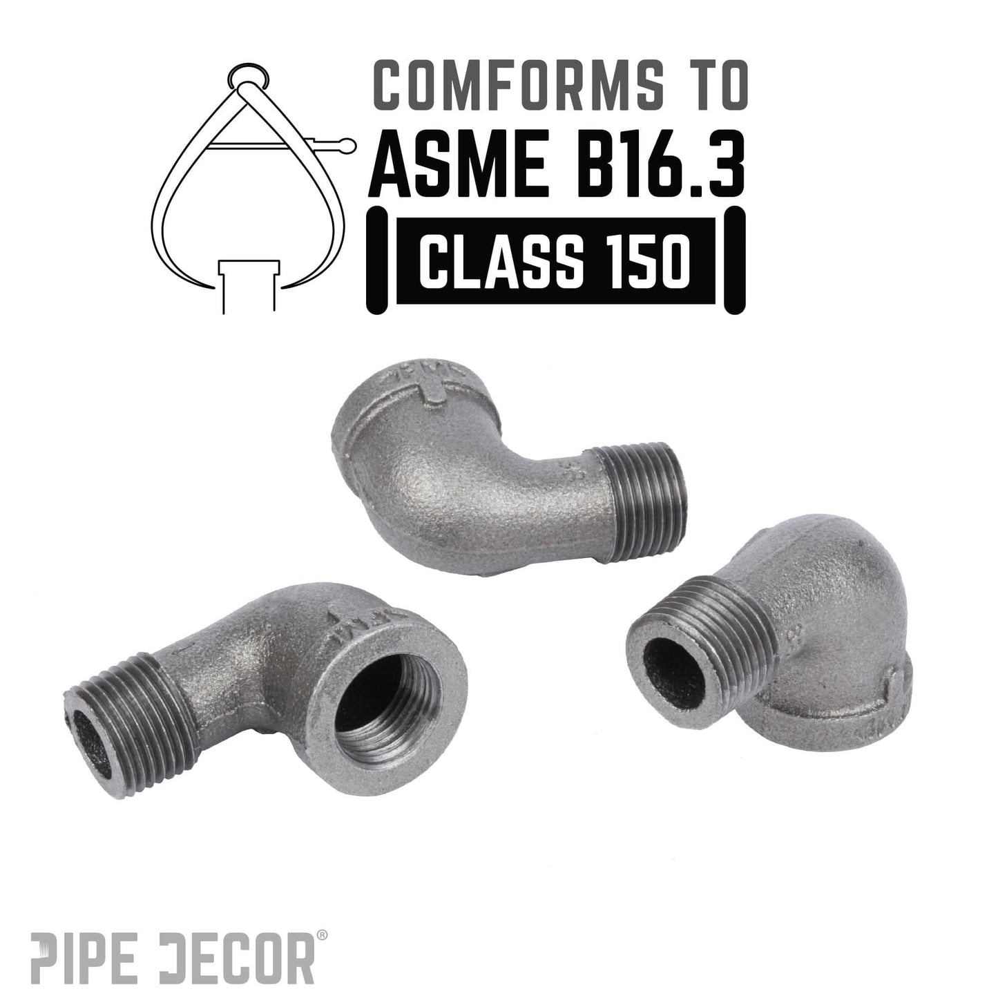 1/4 in. Black 90 Degree Street Elbow
