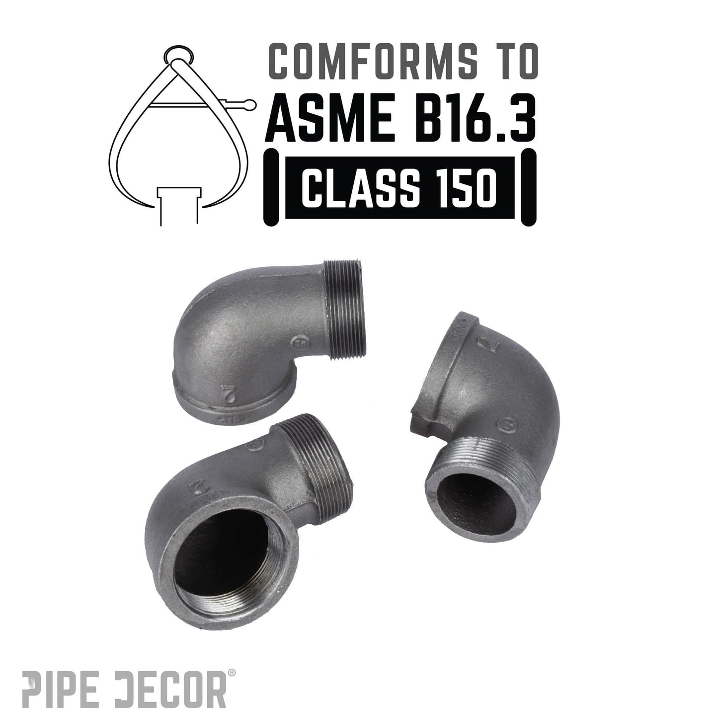 2 in. Black 90 Degree Street Elbow