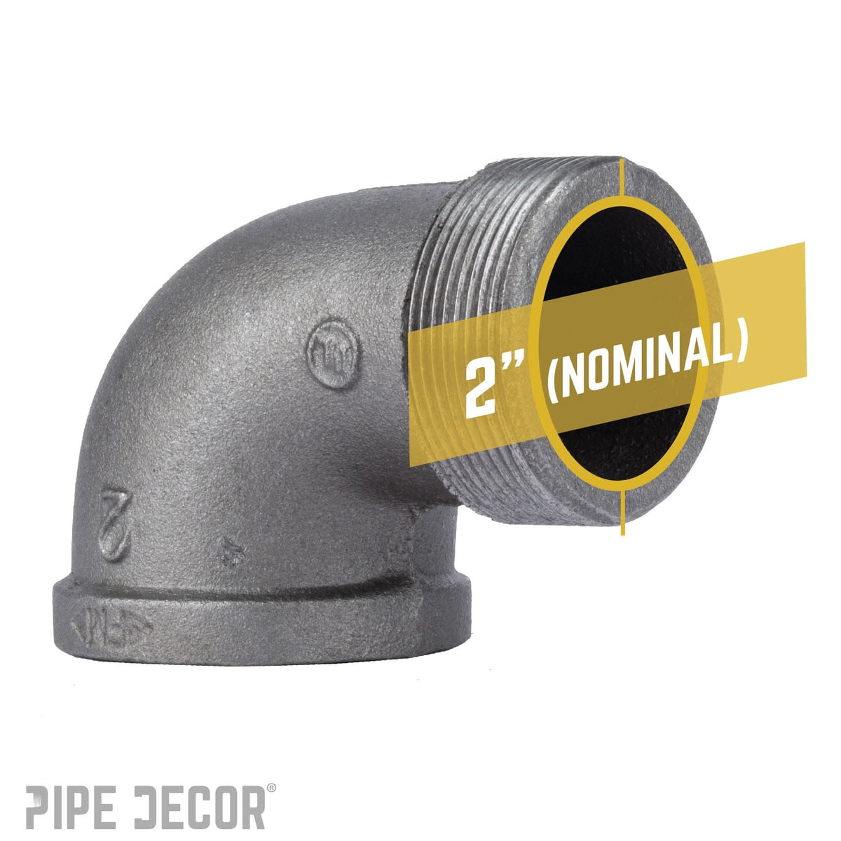 2 in. Black 90 Degree Street Elbow