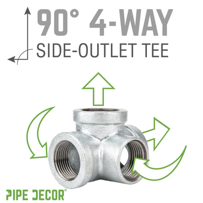 1 1/4 in. Galvanized Iron Side Outlet Tee
