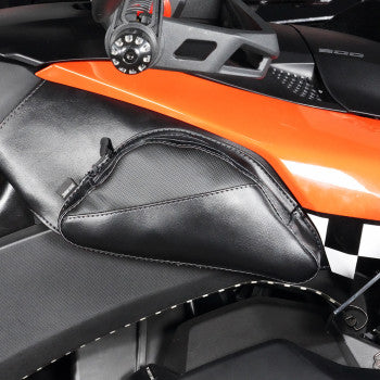 SHOW CHROME Dual Side Tank Pouch - Ballistic w/ Black Stitch - Ryker '19-'24 H40-401CBK