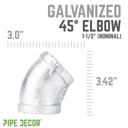 1 1/2 in.  Galvanized Iron 45 Degree Elbow