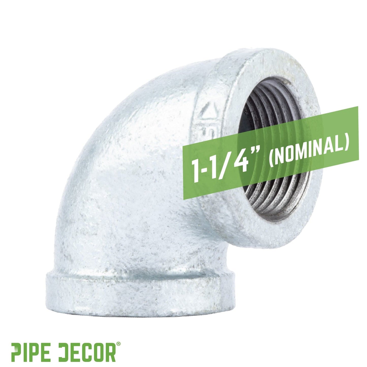 1 1/4 in. Galvanized Iron 90 Degree Elbow