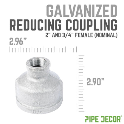 2 in. x 3/4 Galvanized Iron Reducing Coupling