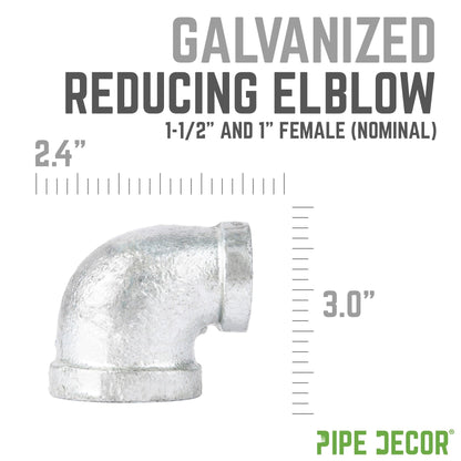 1 1/2 in. x 1 in. Galvanized Iron Reducing Elbow