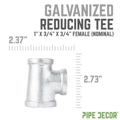 1 in. x 3/4 in. x 3/4 in. Galvanized Reducing Tee