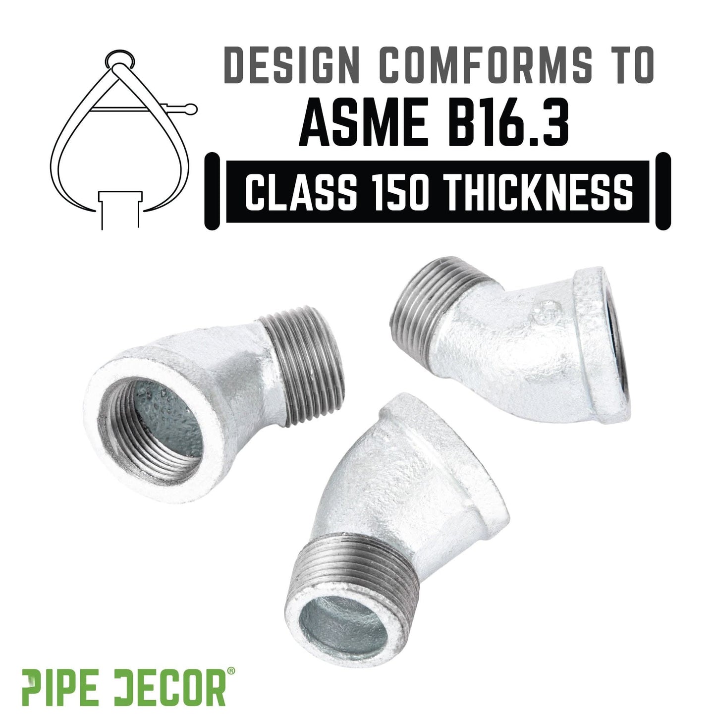 1 1/4 in. Galvanized Iron 45 Degree Street Elbow