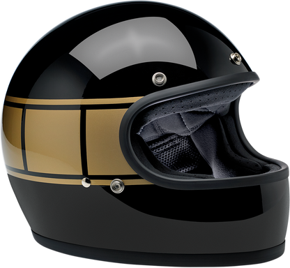 BILTWELL Gringo Helmet - Gloss Black Holeshot - XS 1002-527-101