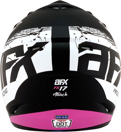 AFX FX-17 Helmet - Attack - Matte Black/Fuchsia - 2XL 0110-7171