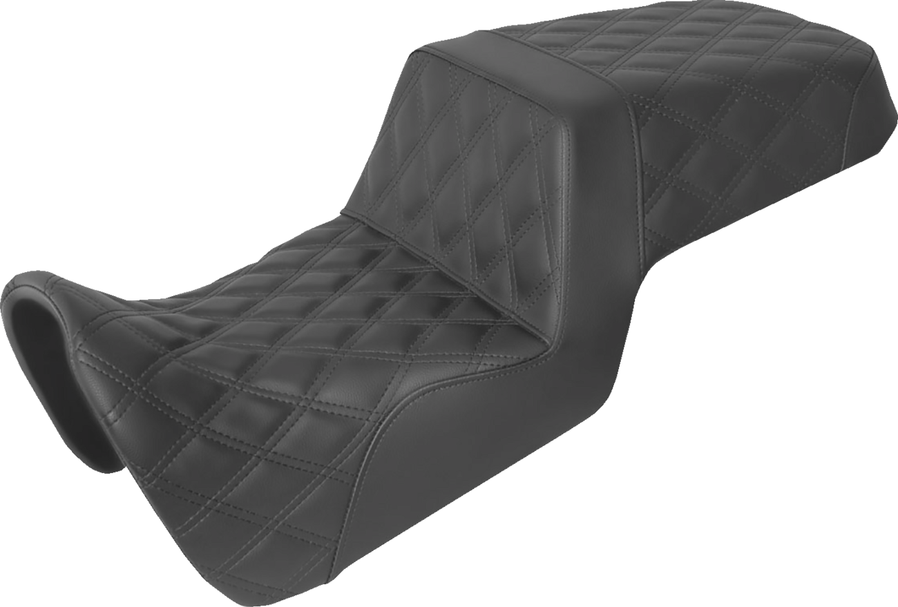 SADDLEMEN Step Up Seat - Full Lattice Stitch - Black 821-34-175